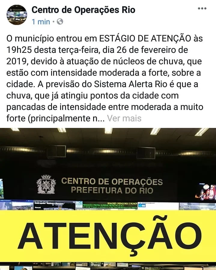 Município em estágio de atenção.