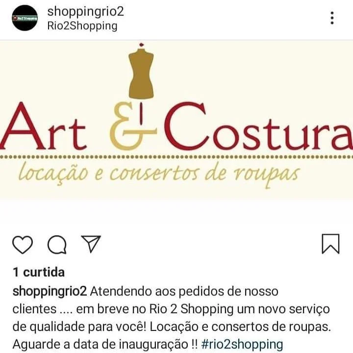 Art & Costura: anúncio de novo serviço no Rio2 Shopping (2019)