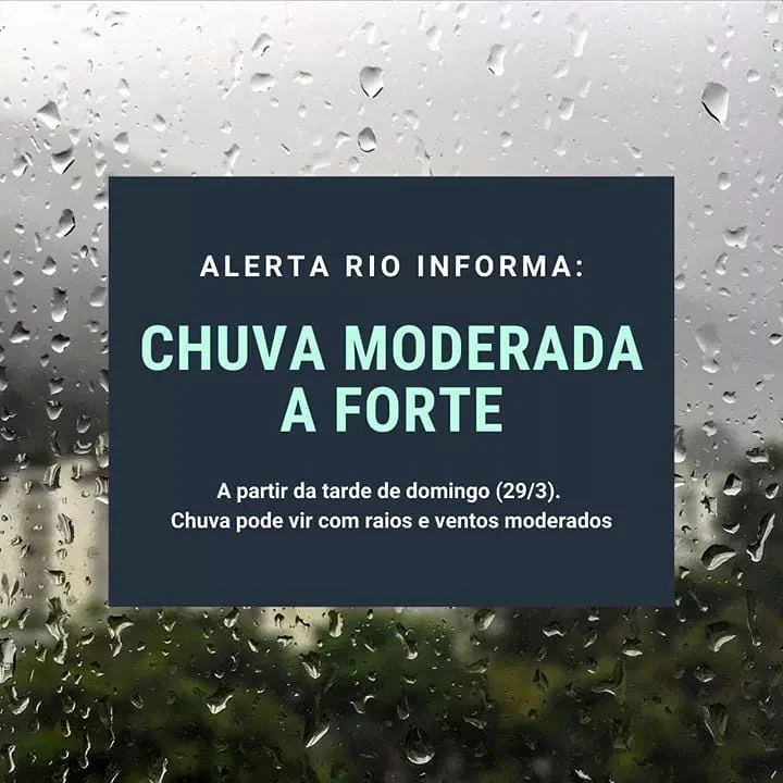 PANCADAS DE CHUVA A PARTIR DA TARDE DE DOMINGO (29/3)