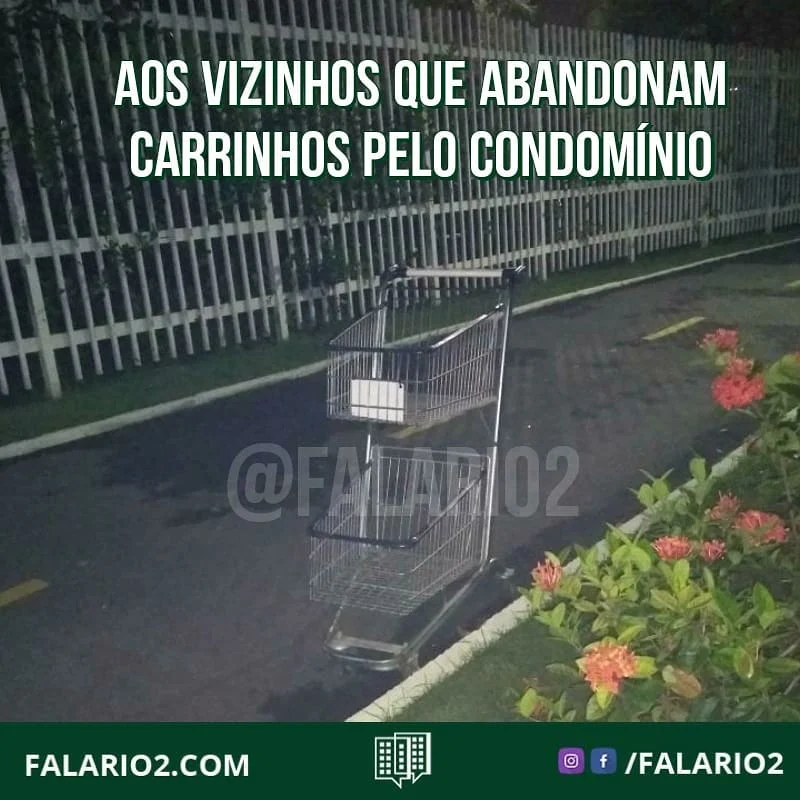 ⛔ AOS VIZINHOS QUE ABANDONAM CARRINHOS PELO CONDOMÍNIO ⛔