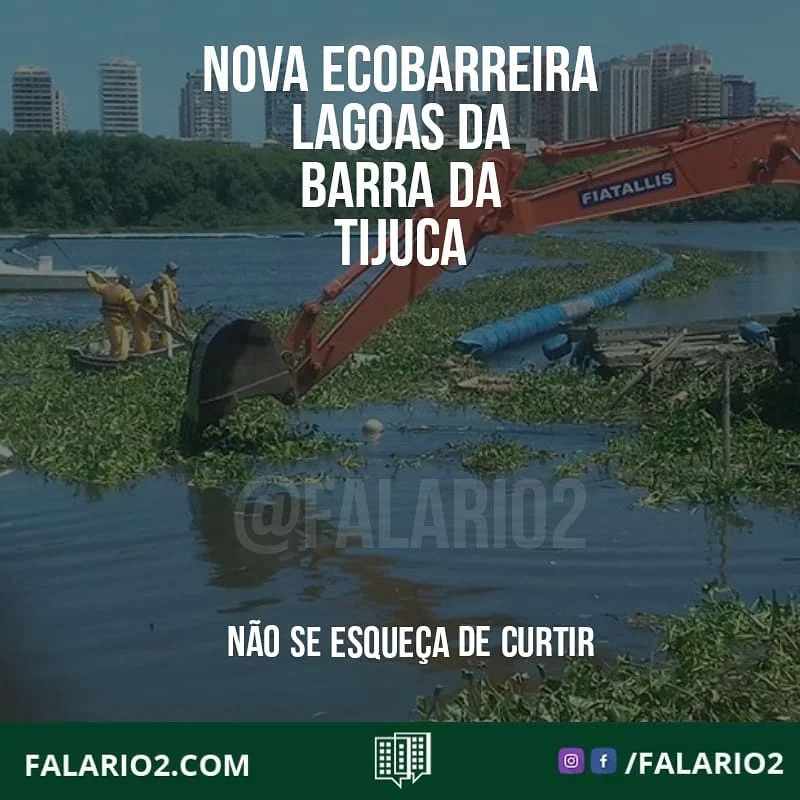 O sistema de lagoas da Barra da Tijuca e de Jacarepaguá vai ganhar uma nova ecobarreira, no dia 23 de junho.