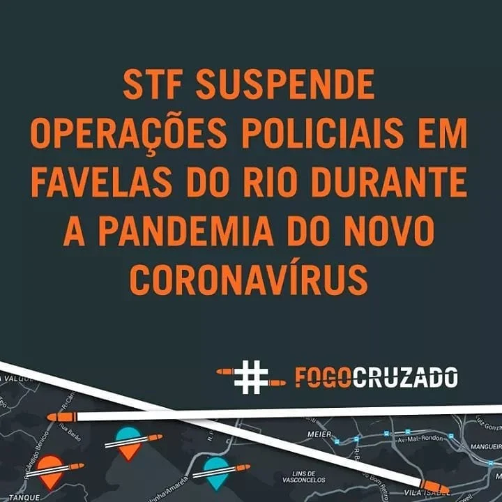 STF determinou, nesta sexta-feira (5), a suspensão de operações policiais em favelas do Rio de Janeiro durante a pandemia do