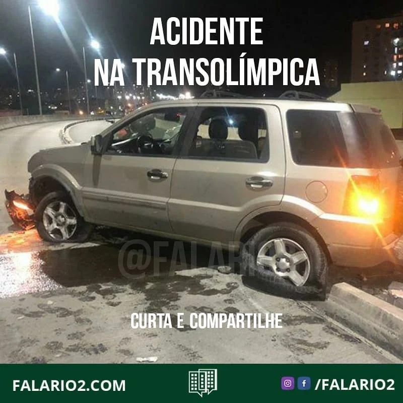 22:40 - Acidente na Transolímpica (última curva antes de chegar em Curicica).