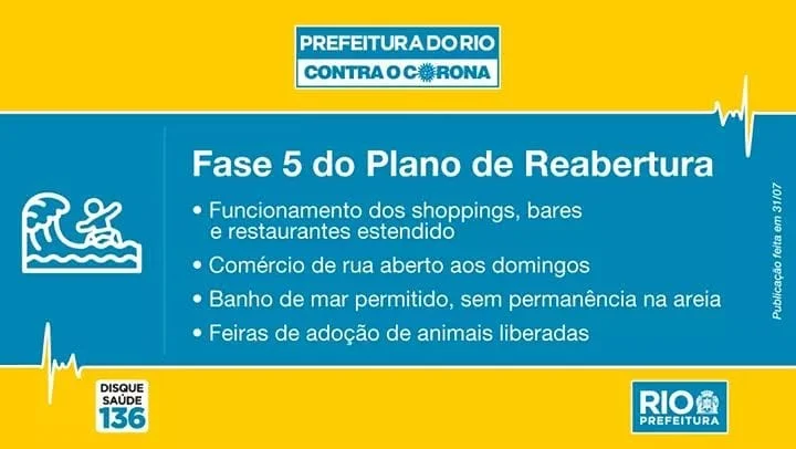 FASE 5 DA FLEXIBILIZAÇÃO COMEÇA NESTE SÁBADO