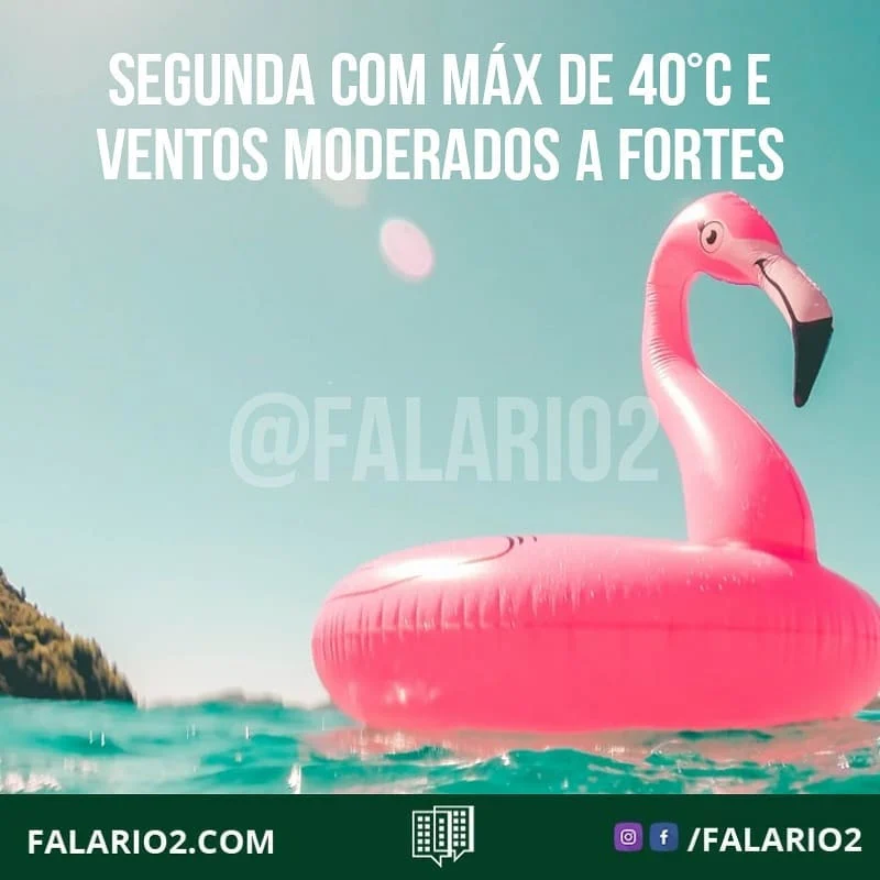 ☀️ SEGUNDA-FEIRA COM MÁXIMA DE 40°C E VENTOS MODERADOS A FORTES NO RIO ☀️