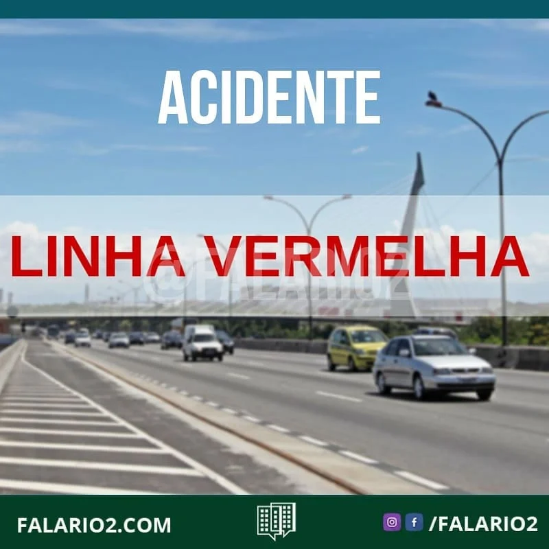08:16 LINHA VERMELHA  acidente envolvendo carro e moto no sentido Centro, na altura do aeroporto.