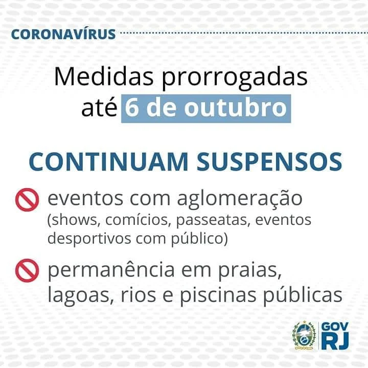 Em decreto publicado na edição extra do Diário Oficial dessa sexta-feira (18/9), estão prorrogadas algumas medidas