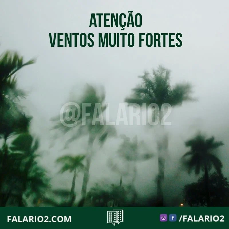 VENTOS PODEM CHEGAR A 76 KM/H (28/9/20)