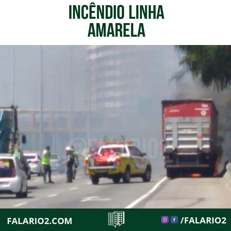 INCÊNDIO EM CAMINHÃO provoca interdições no sentido Fundão, na Abolição.