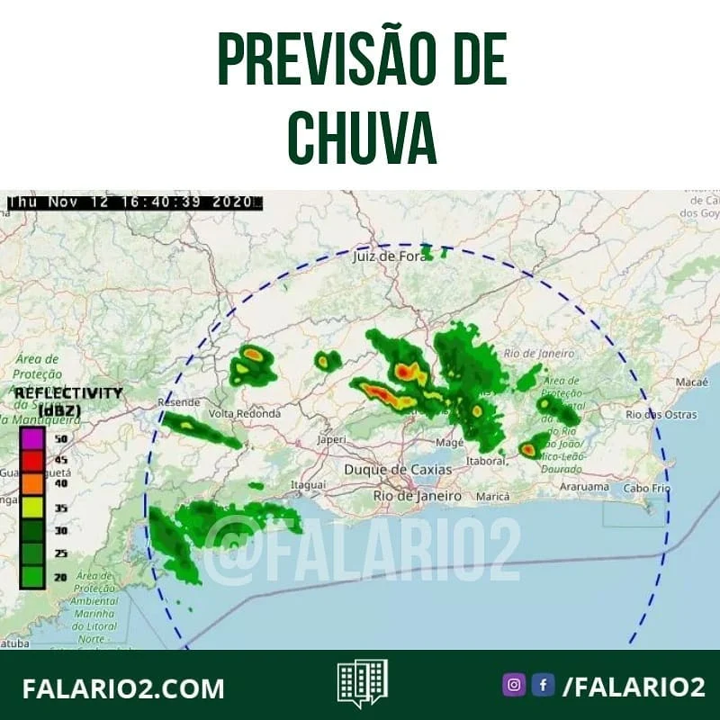 16h50 - o Alerta Rio informa que núcleos de chuva já atuam sobre a Baía de Sepetiba e se aproximam da cidade do Rio.