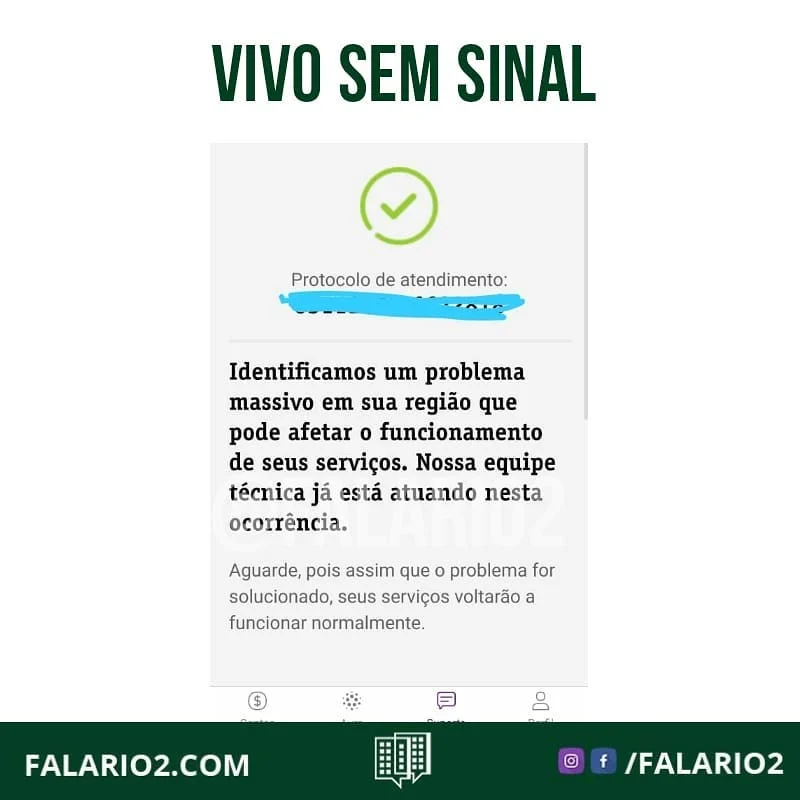 Vizinhos estão relatando ausência de sinal da Vivo Fibra na região @vivo