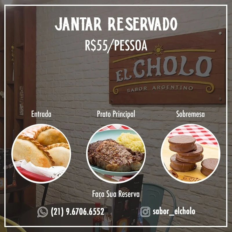 Jantar Reservado El Cholo - R$ 55/pessoa
