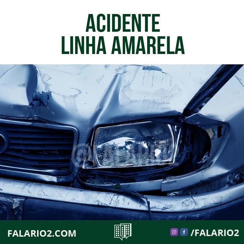 14:47 LINHA AMARELA: acidente envolvendo um carro e uma moto ocupa uma faixa da pista em direção ao Fundão, na altura de