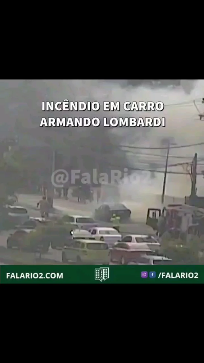 08:26 AV ARMANDO LOMBARDI  incêndio em carro provoca interdições na pista sentido São Conrado, na altura do Jardim Oceânico.