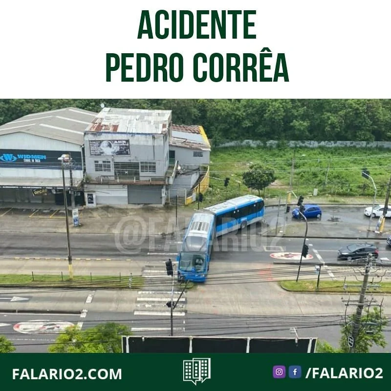 10:40 "Um ônibus do BRT acabou de bater nesse semáforo da Pedro Correia