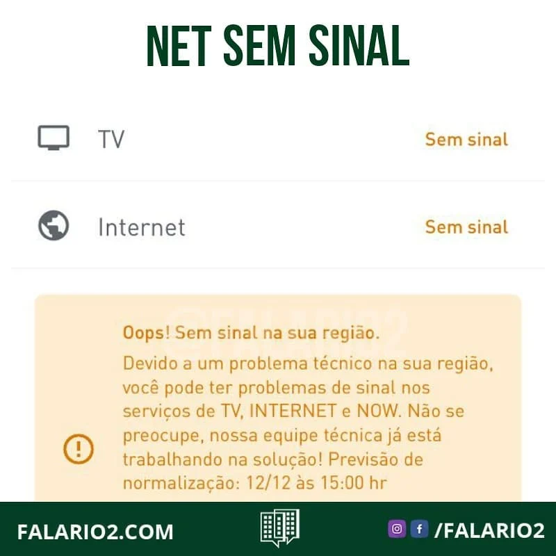 Vizinhos estão reclamando da ausência de sinal da #net #claro