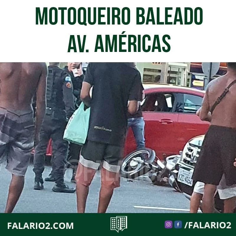18:30 - "Trânsito na Av das Américas, em frete ao extra, motoqueiro baleado e um carro de luxo.