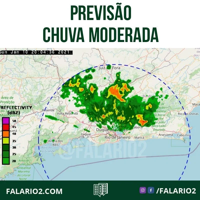 De acordo com o @AlertaRio, pelas imagens de radar do Sumaré, as instabilidades atmosféricas no município do Rio e Baixada