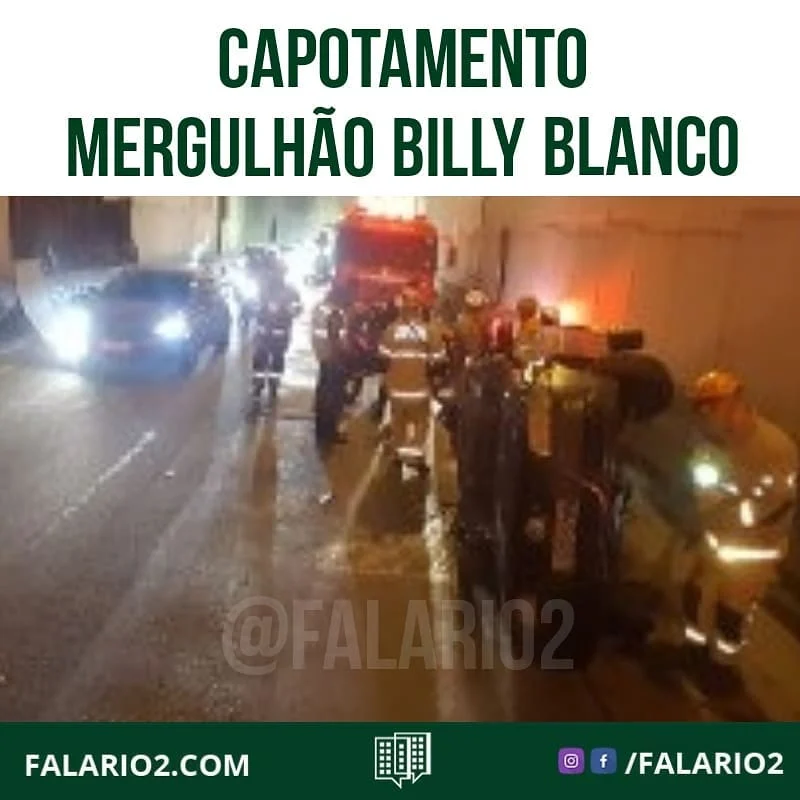 20:15 BARRA  Carro capotou na saída da galeria Y do Mergulhão Billy Blanco (acesso à Av.