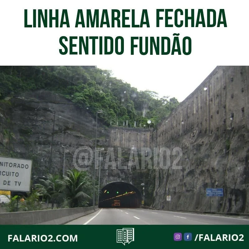 12:24 LINHA AMARELA FECHADA NO SENTIDO FUNDÃO, na Cidade de Deus, por conta de manifestação na via.
