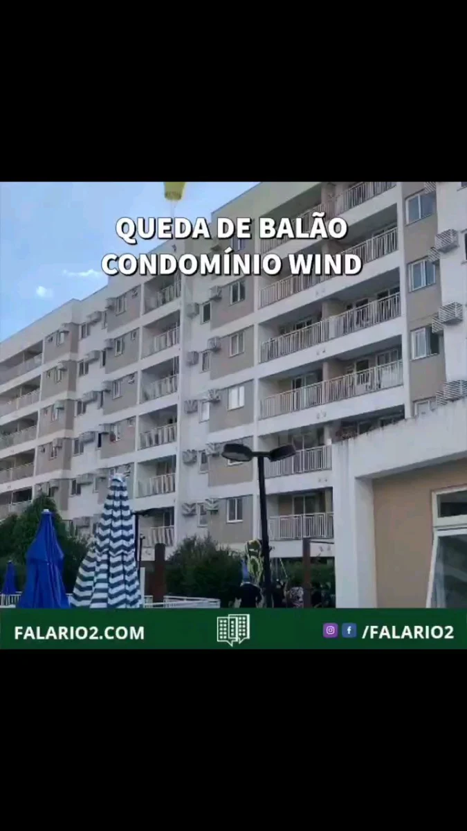 07:55 - Balão cai no condomínio Wind (próximo ao Rio Centro).