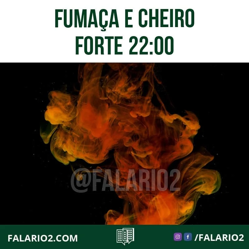 23/02 - 22:00 - "Fumaça ágora invadindo os apartamentos.Cheiro horrível e  ardendo os olhos.