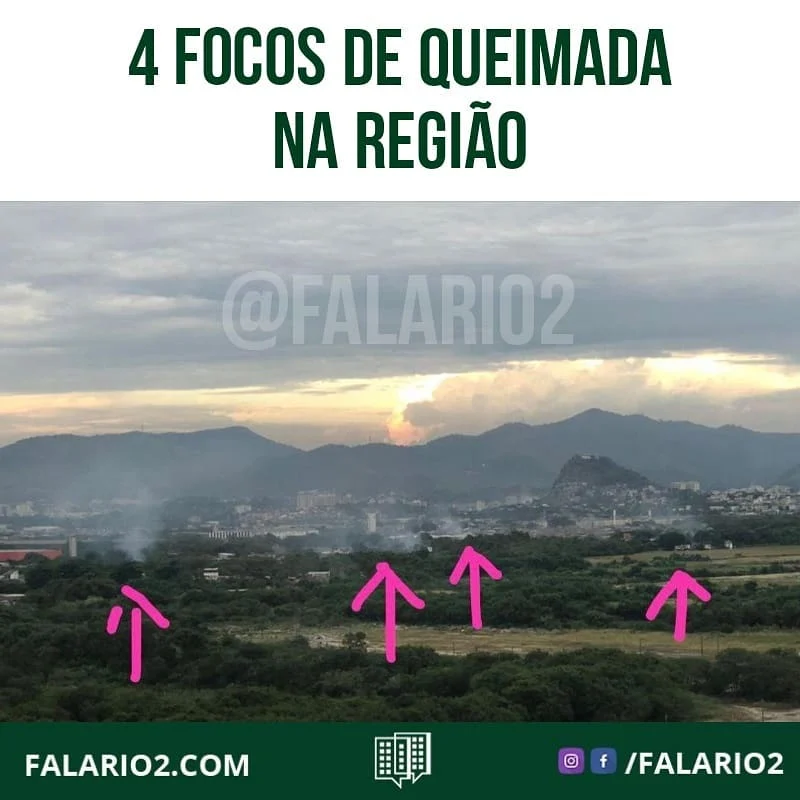 18:00 17/02 - 4 focos de queimadas diferentes na região.