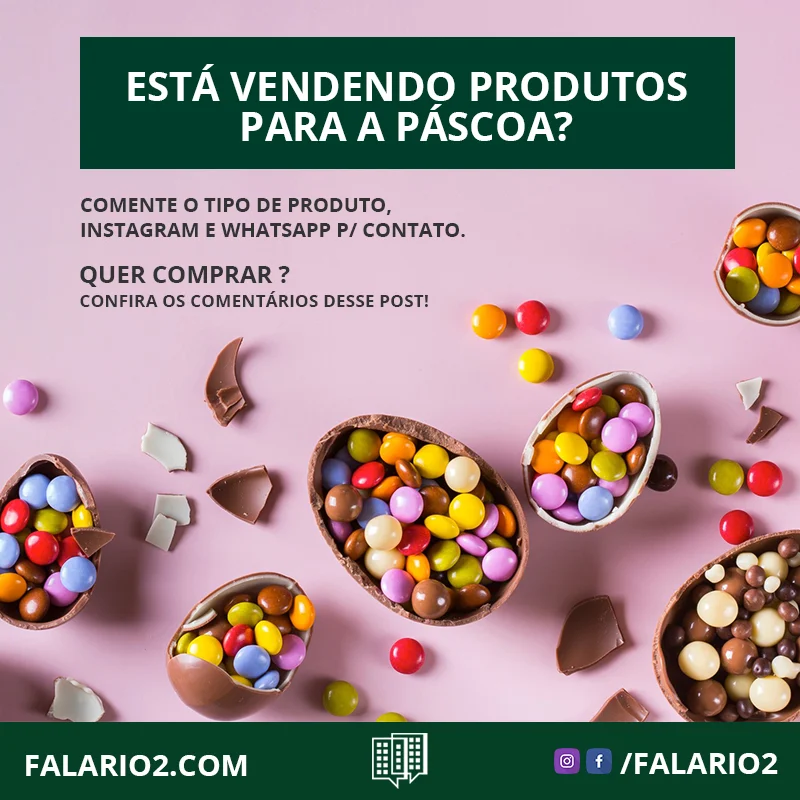 Para ajudar os pequenos produtores da região, o FalaRio2 quer saber que vizinho etá vendendo produtos de páscoa?