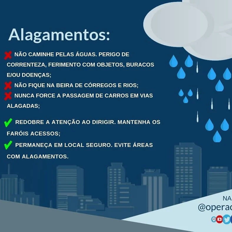 O Centro de Operações Rio reforça as recomendações de segurança elaboradas pela Defesa Civil do Estado (Sedec-RJ) e pelo
