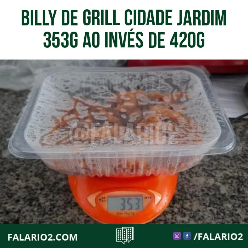 "Gostaria de DEIXAR ALERTA a todos os atuais e futuros clientes do BILLY THE GRILL na unidade Cidade Jardim.