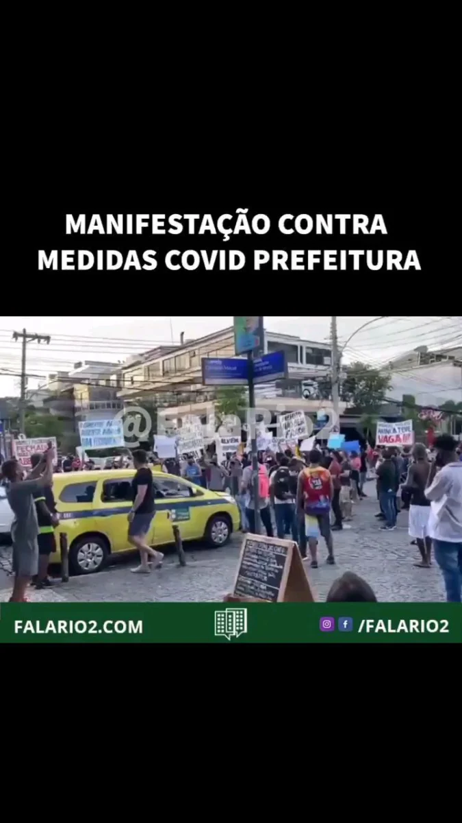 Trabalhadores fazem protesto na Barra da Tijuca contra as medidas restritivas impostas pela Prefeitura do Rio de Janeiro.
