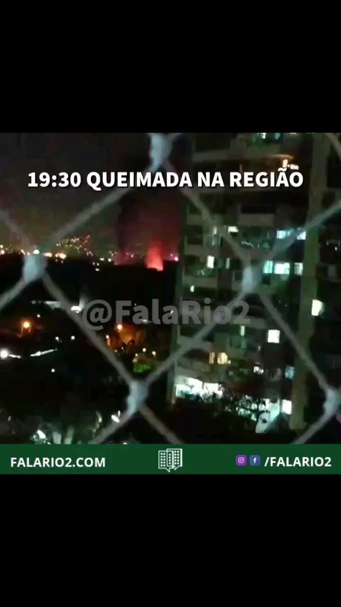Queimada com fogo intenso na região.