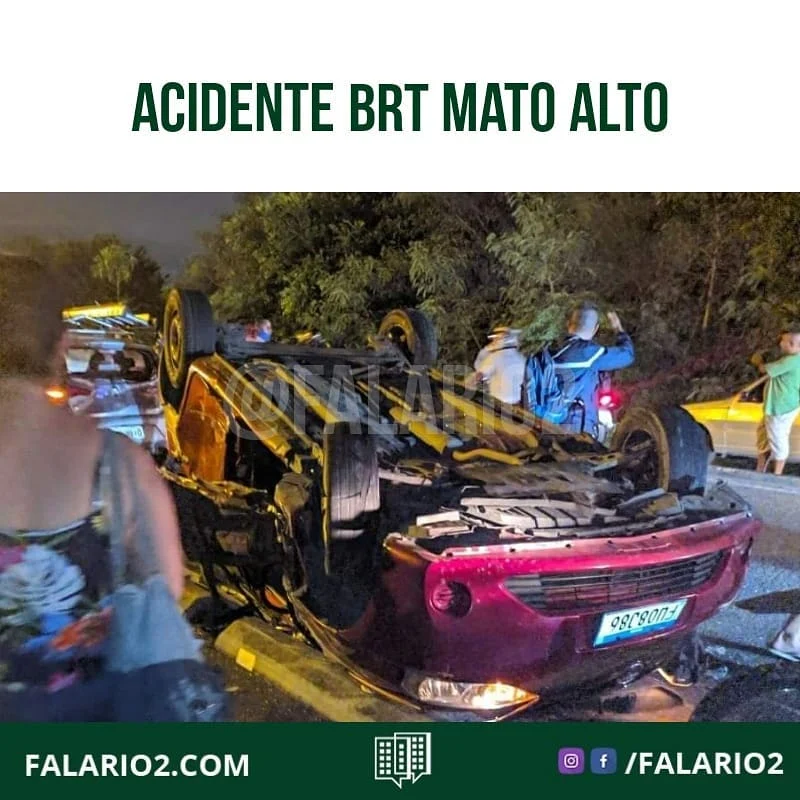 O motivo desse gravíssimo acidente envolvendo um ônibus do BRT próximo ao Mato Alto foi que um carro de passeio invadiu a