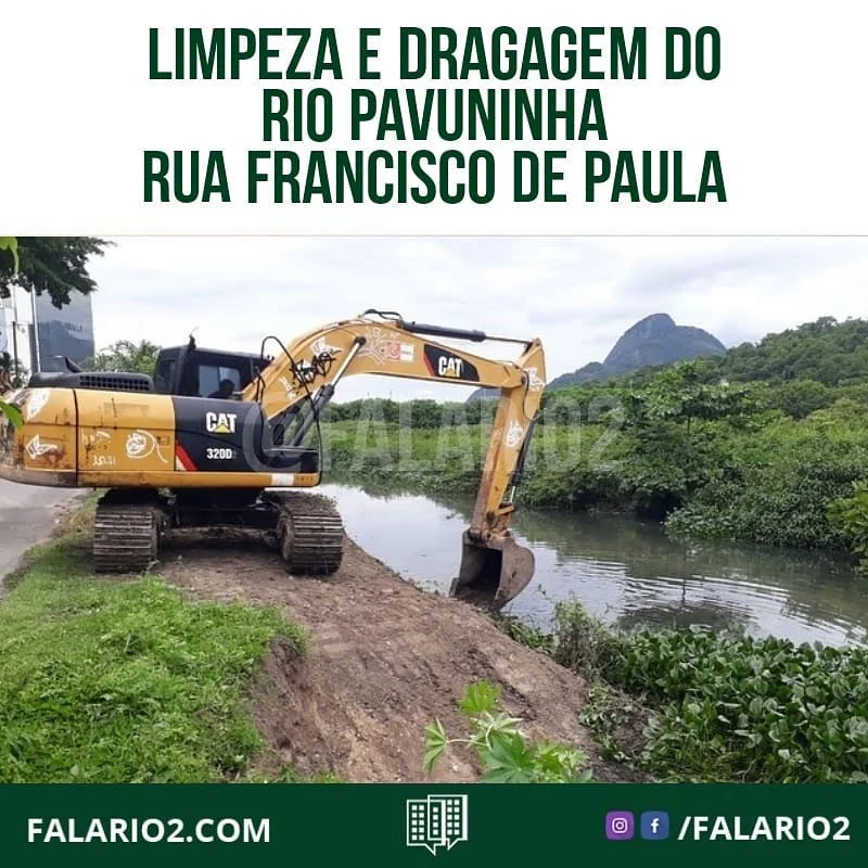 A pedido da Subprefeitura de Jacarepaguá, a Prefeitura, através da Rio Águas, está fazendo trabalho de limpeza e dragagem do