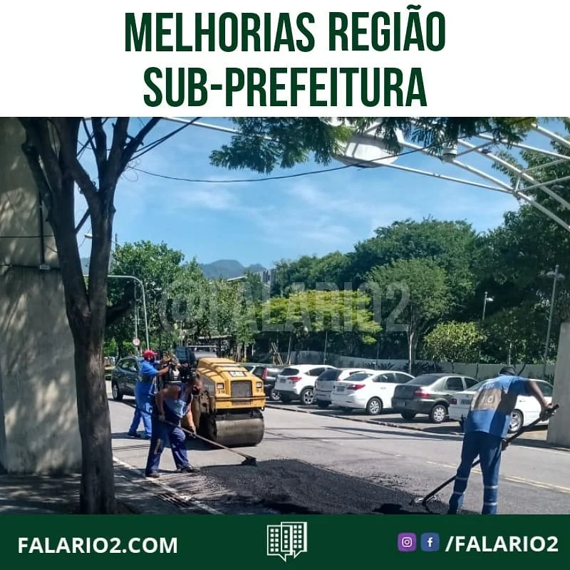 "A Subprefeitura de Jacarepaguá informa que, atendendo pedidos dos moradores do Rio 2, estão sendo executados serviços de