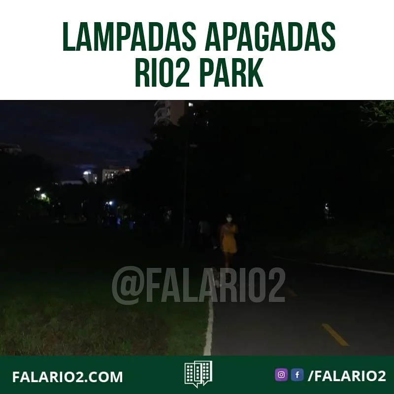 "Ciclovia com postes apagados, vários trechos estavam desta forma.