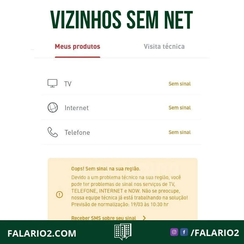 Como está seu sinal da net?