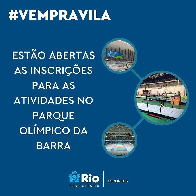 Ginástica Rítmica, Trampolim e Artística; Handebol e Acrobacias de Solo.