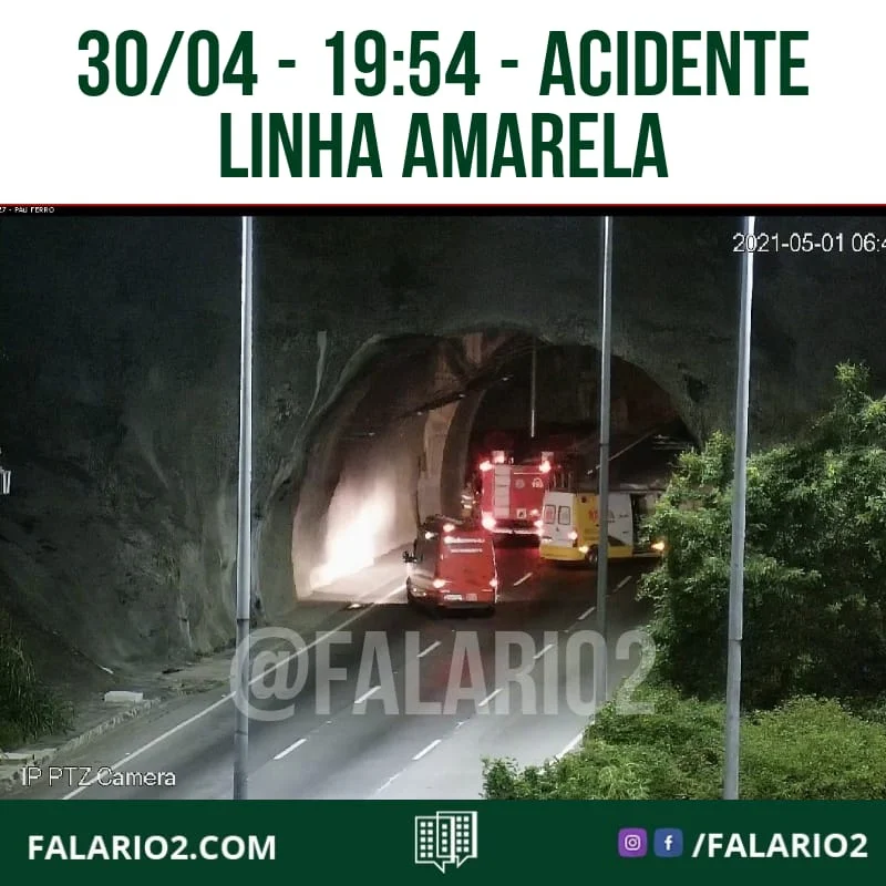 2 ACIDENTES NA LINHA AMARELA!