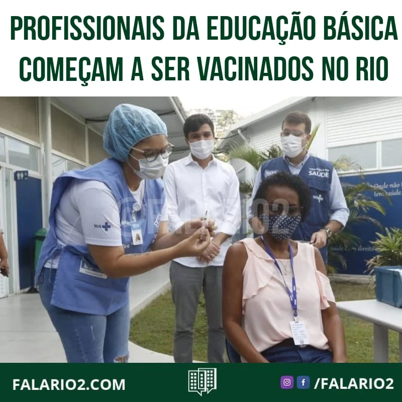 Rio - Começou neste sábado a vacinação dos profissionais da educação básica contra a covid-19.