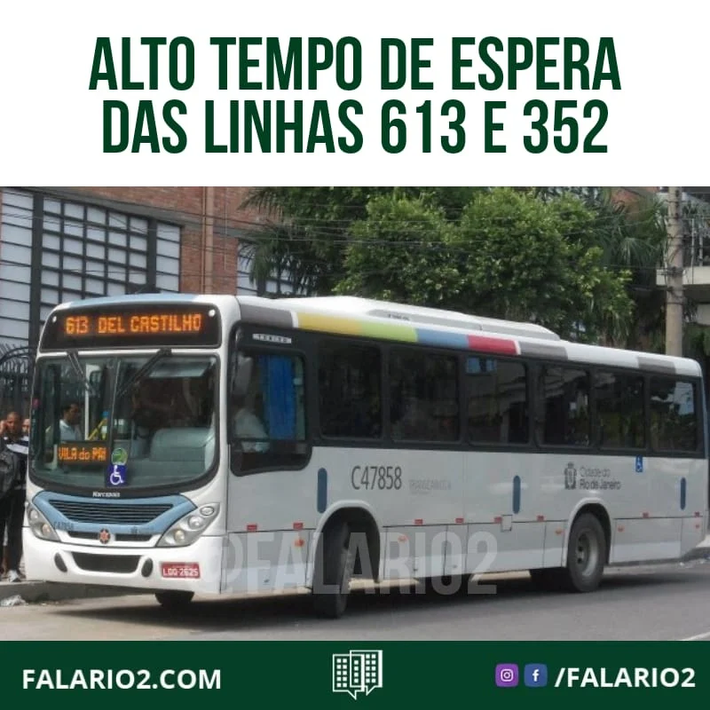 "Gostaria que relatar sobre o tempo de espera no período das 5hs as 6hs da manhã dos ônibus 352 e 613 que não circulam e nos