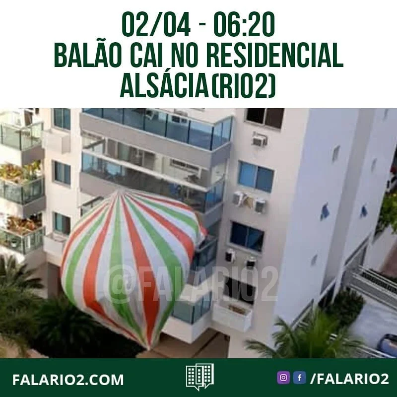 02/04 - Balão cai no residencial Alsácia (Rio2).