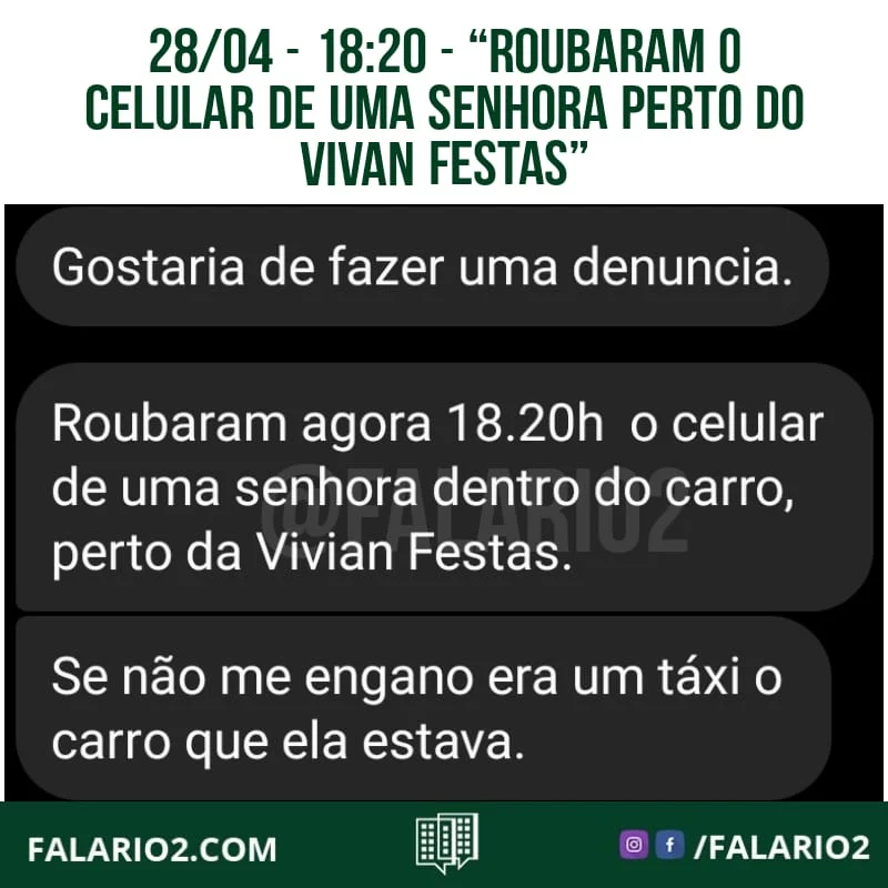 "Gostaria de fazer uma denuncia.