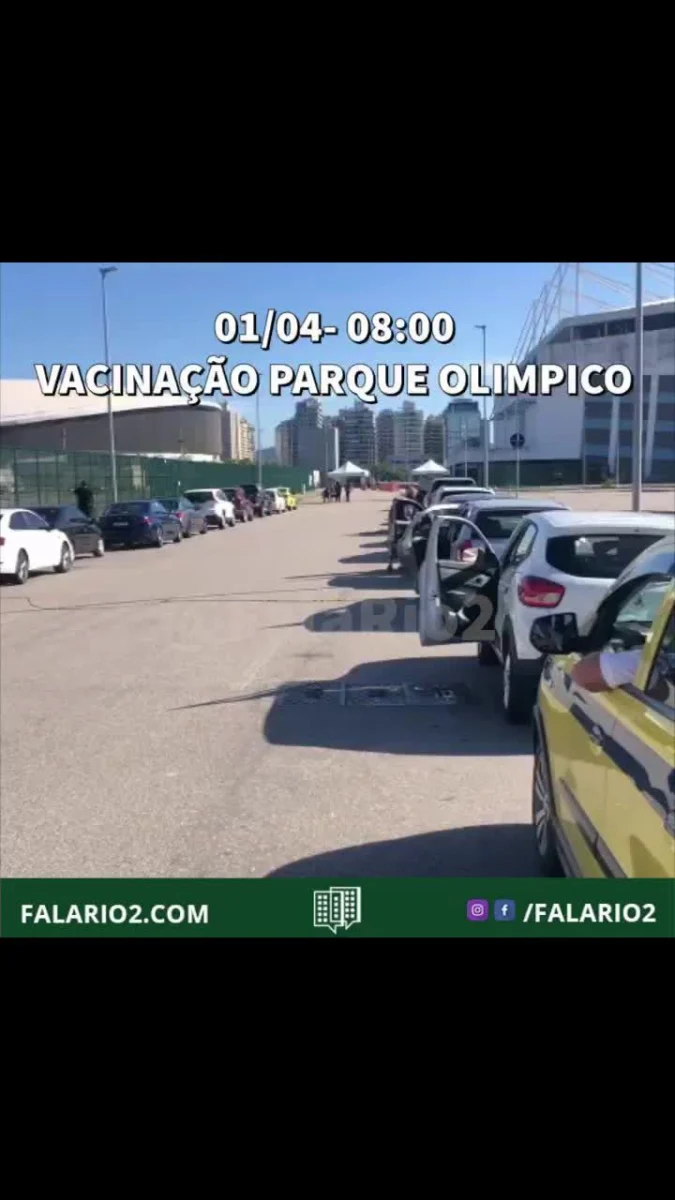 01/04 - 08:30 "Vacinação no parque olímpico hoje