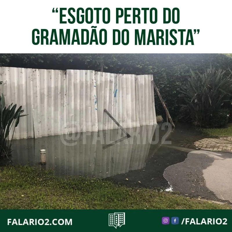 "Veja se vc já recebeu ou viu algo sobre esgoto perto do gramadão, perto do Marista.