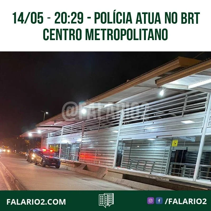 Segundo relatado pelo vizinho que nos enviou a foto, a polícia revistou suspeitos que estavam na estação BRT Centro