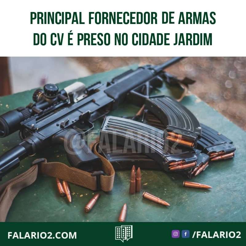 Um homem, não identificado, apontado pela polícia como principal fornecedor de armas da organização criminosa Comando