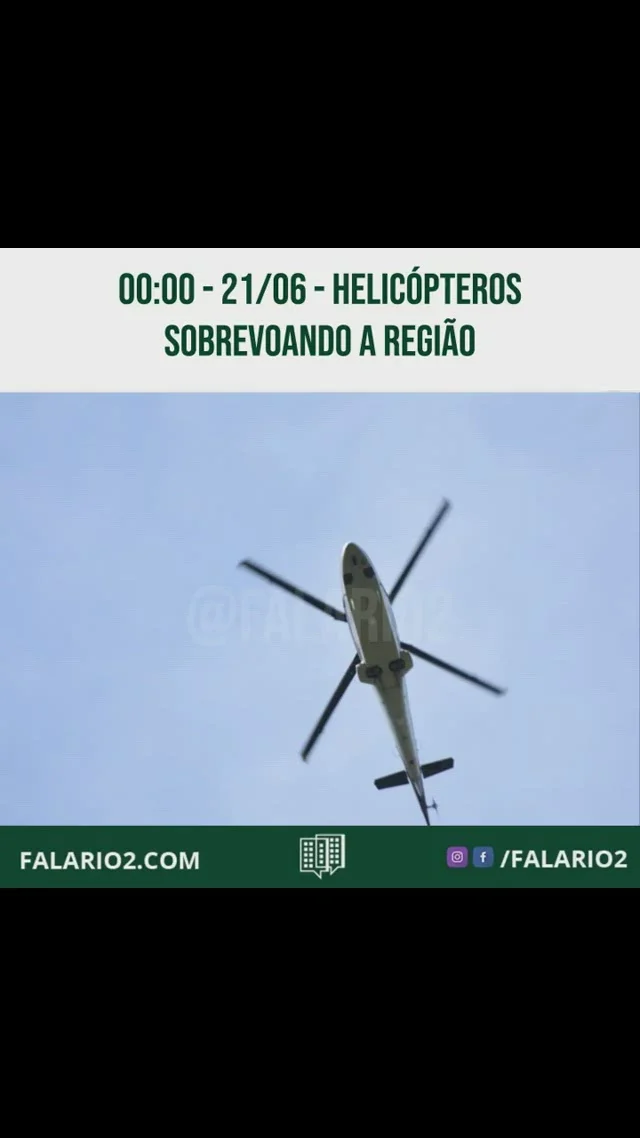 Recebemos muitos relatos de moradores que havia barulho de helicóptero sobrevoando a região.⠀