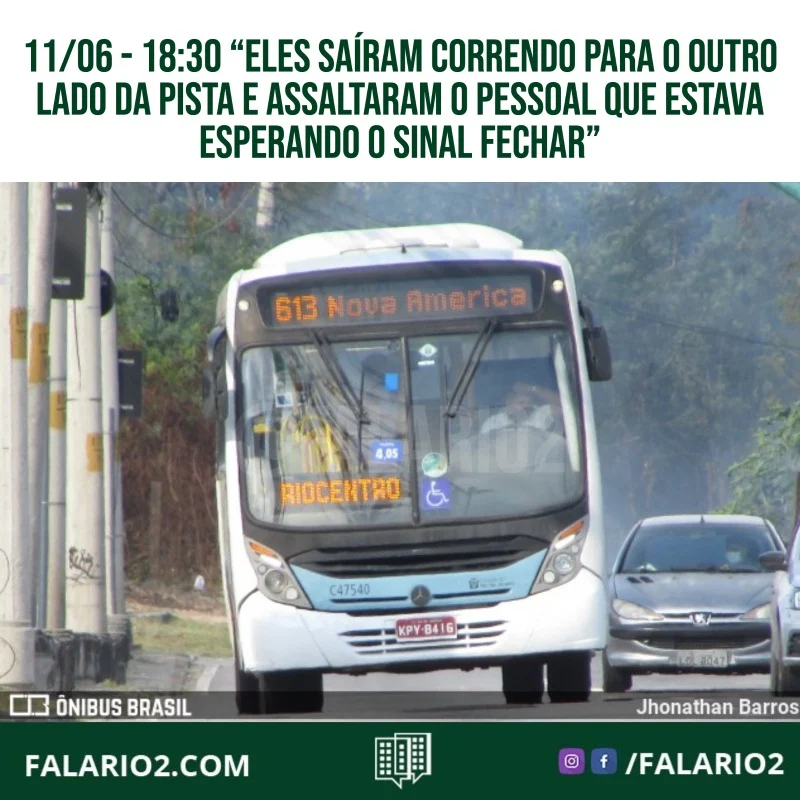 "Venho relatar uma ocorrência que aconteceu comigo no início da noite dessa sexta-feira.