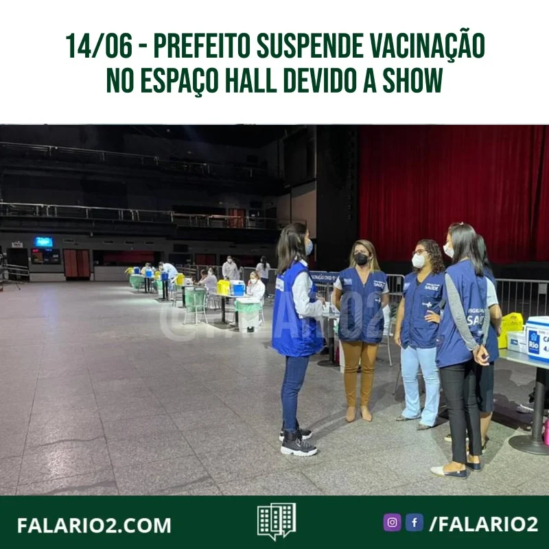 O prefeito do Rio de Janeiro, Eduardo Paes, suspendeu a vacinação no Espaço Hall, um dos principais pontos de imunização
